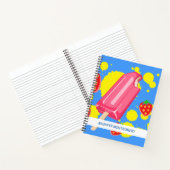 Carnet Illustration Fun Pink Popsicle and Strawberries (Intérieur)
