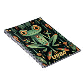 Carnet Illustration géométrique de grenouille verte (Côté Droit)