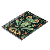 Carnet Illustration géométrique de grenouille verte (Côté gauche)