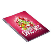 Carnet Illustration graphique moderne de Noël rouge (Côté Droit)