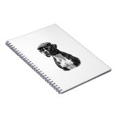 Carnet Illustration graphique monochrome de boxer vintage (Côté Droit)