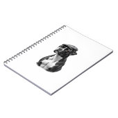 Carnet Illustration graphique monochrome de boxer vintage (Côté gauche)