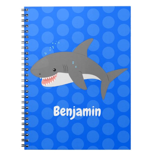Carnet Illustration joyeuse du grand requin blanc (Devant)