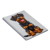 Carnet Illustration joyeuse d'un chien noir et feu (Côté Droit)