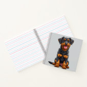 Carnet Illustration joyeuse d'un chien noir et feu (Intérieur)