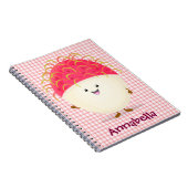 Carnet Illustration mignon du ramboutan rose (Côté Droit)