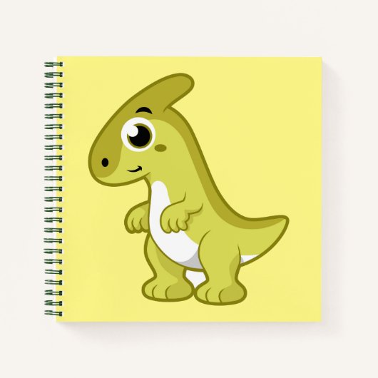 Carnet Illustration Mignonne D'Un Parasaurolophus Dinosau (Devant)