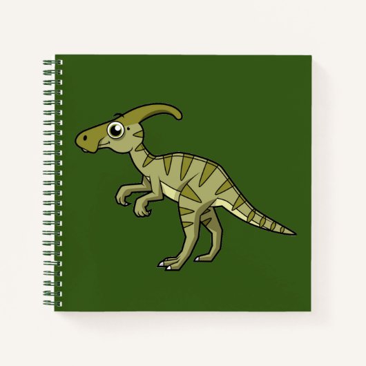Carnet Illustration Mignonne D'Un Parasaurolophus Dinosau (Devant)