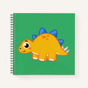 Carnet Illustration Mignonne D'Un Stegosaurus.