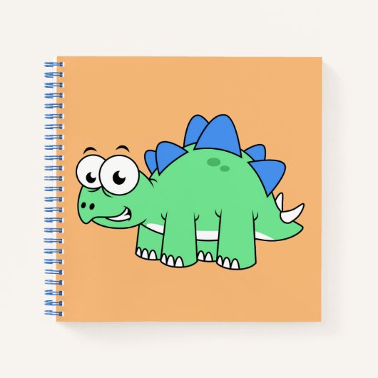 Carnet Illustration Mignonne D'Un Stegosaurus. 2 (Devant)