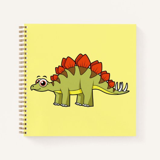 Carnet Illustration Mignonne D'Un Stegosaurus Dinosaure. (Devant)
