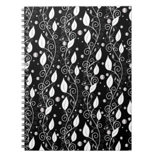 Carnet Illustration moderne abstraite d'encre noire et bl