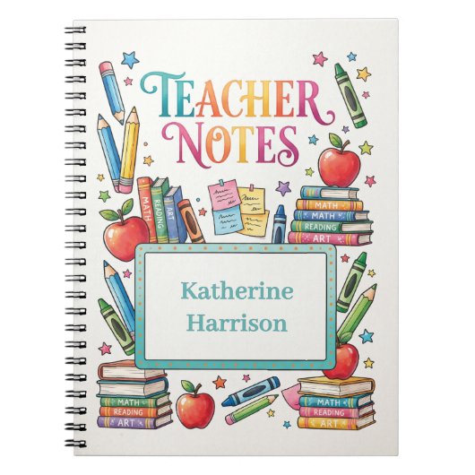 Carnet Illustration Notes de l'enseignant avec Fourniture (Devant)