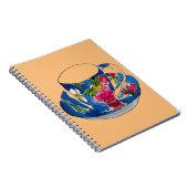 Carnet illustration originale de l'aquarelle Teacups vint (Côté Droit)