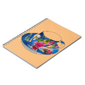 Carnet illustration originale de l'aquarelle Teacups vint (Côté gauche)