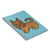 Carnet Illustration Red Australian Terrier Dog Sur Blue (Côté Droit)