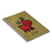 Carnet Illustration Red Christmas Reindeer personnalisée (Côté Droit)