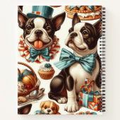 Carnet Illustration Retro Cute Boston Terrier (Dos)