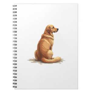 Carnet Illustration Rétro de Golden Retriever Vue Arrière