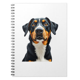 Carnet Illustration Rétro Portrait de Chien Coloré Vintag