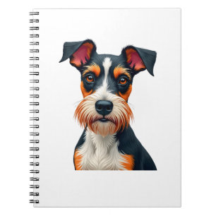 Carnet Illustration Rétro Portrait de Chien Coloré Vintag