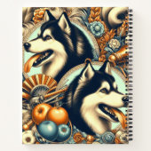 Carnet Illustration Retro Siberian Husky (Dos)