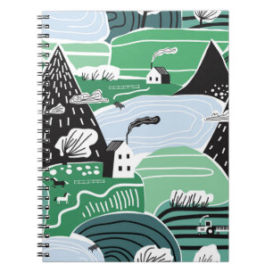 Carnet Illustration scandinave abstraite dessinée à la ma
