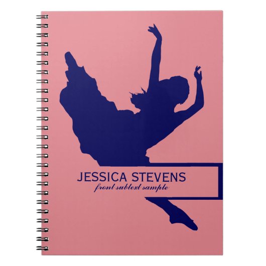 Carnet Illustration Silhouette De La Danse Bleue Rose Et  (Devant)