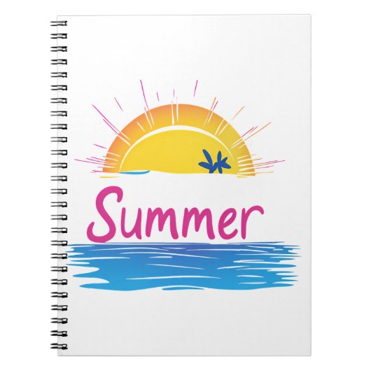 Carnet Illustration Sunset Summer Beach (Devant)