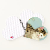 Carnet Illustration vintage de chat avec fleurs roses (Intérieur)