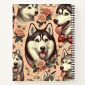 Carnet Illustration Vintage de Husky Sibérien (Dos)