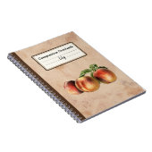 Carnet Illustration vintage des pêches Comp personnalisé (Côté Droit)