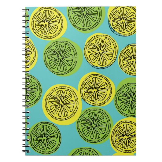 Carnet Illustration vintage des tranches de citron. (Devant)