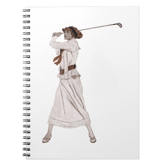 Carnet Illustration vintage golfeuse (Devant)
