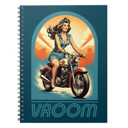 Carnet Illustration vintage - Retro 60s Biker Girl (Devant)