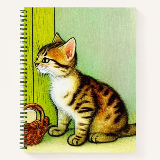 Carnet Illustration vintage Tabby Cat (Devant)
