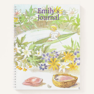 Carnet Illustration vintage Thumbelina par Elsa Beskow