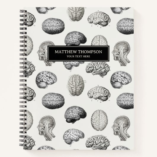 Carnet Illustrations Antiques d'Anatomie du Cerveau Biolo (Devant)