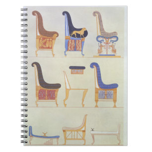 Carnet Illustrations de divers sièges et armchai peints