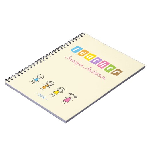 Carnet Illustrations mignonnes de crayon de professeur (Côté gauche)