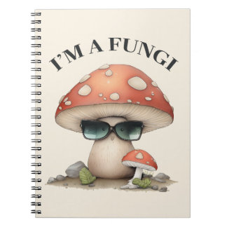 Carnet "I'm A Fungi" Cute Champagne avec lunettes de sole