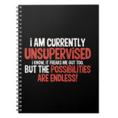 Carnet I'm Currently Unsupervised Sarcastic Humorous  (Devant)