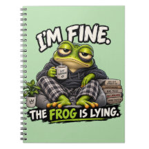 Im Fine The Frog Is Lying Funny Frog Spiral