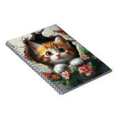 Carnet Image 3D d'un petit chaton mignon regardant dehors (Côté Droit)