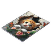 Carnet Image 3D d'un petit chaton mignon regardant dehors (Côté gauche)