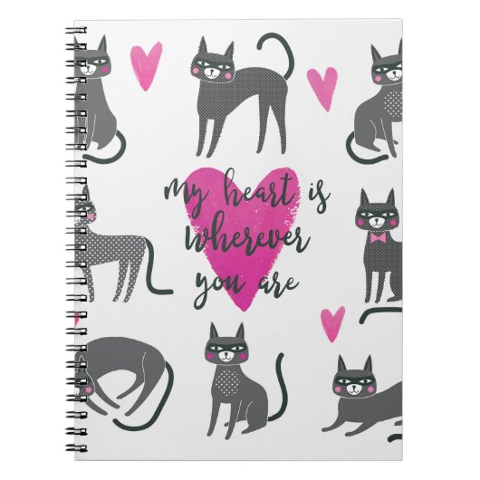 Carnet Image de chat mignon. Love lettering (Devant)