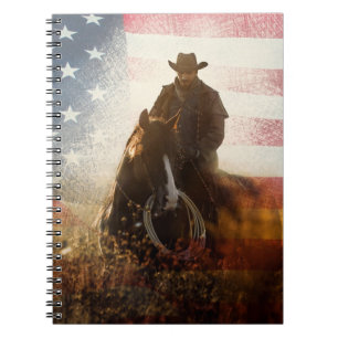 Carnet Image de cowboy du Jour de l'Indépendance.
