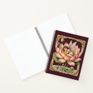 Carnet Image de découpage vintage - Fée dormant dans un l