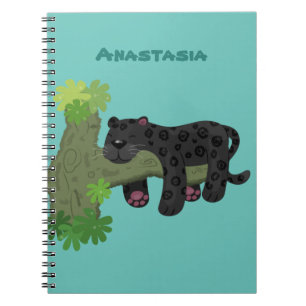 Carnet Image de dessin animé de chat en panthère noire ja