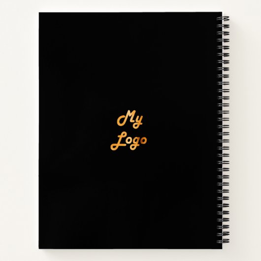 Carnet Image de logo personnalisé entreprise noir or (Dos)